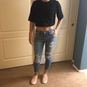 American Eagle ripped skinny jeans